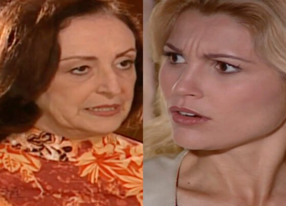 Débora (Ana Lúcia Torre) e Cristina (Flávia Alessandra) em Alma Gêmea