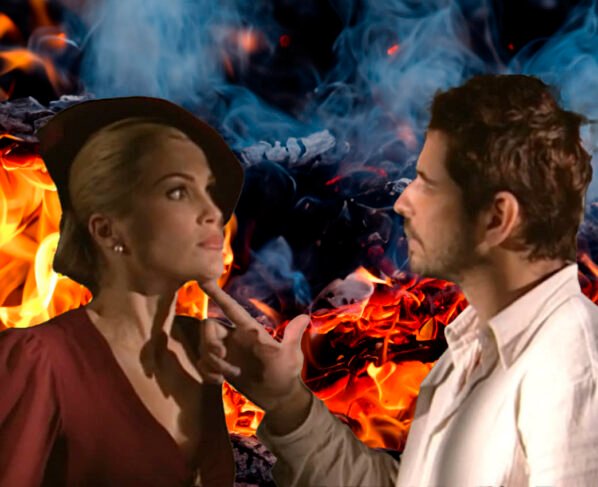 Cristina (Flávia Alessandra) e Guto (Alexandre Barillari) em Alma Gêmea