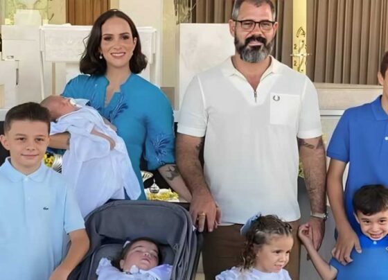 Juliano Cazarré, Letícia Cazarré e seus filhos