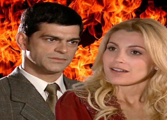 Rafael (Eduardo Moscovis) e Cristina (Flávia Alessandra) em Alma Gêmea