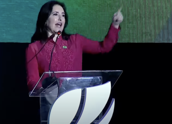 A ministra do Planejamento, Simone Tebet, participou da inauguração da maior planta de fabricação de celulose do mundo, da Suzano, em Ribas do Rio Pardo (MS)