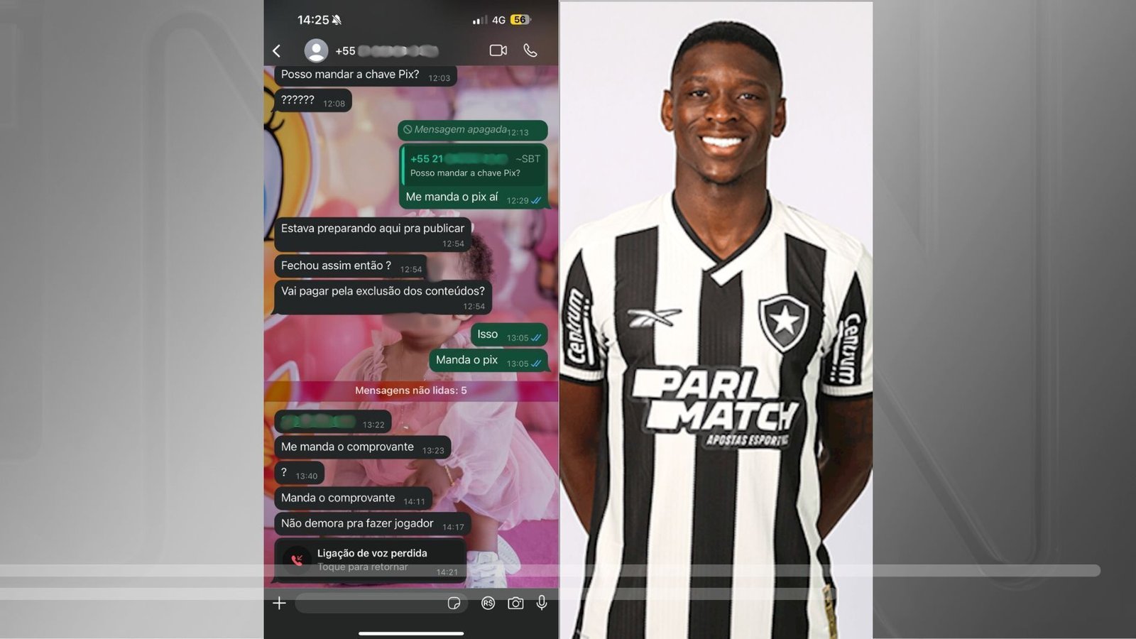 “Vai pagar?“: veja mensagens de tentativa de extorsão ao atacante Luiz Henrique