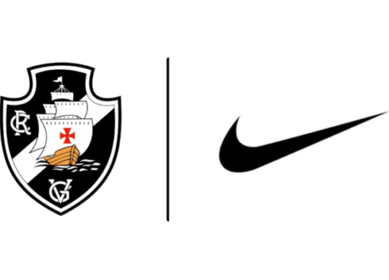 Este acordo marca o retorno da Nike ao futebol carioca. A última vez em que a marca norte-americana teve um acordo com algum time do estado foi em 2009, com o Flamengo; na imagem, o escudo do Vasco (esq.) e o logo da Nike (dir.)