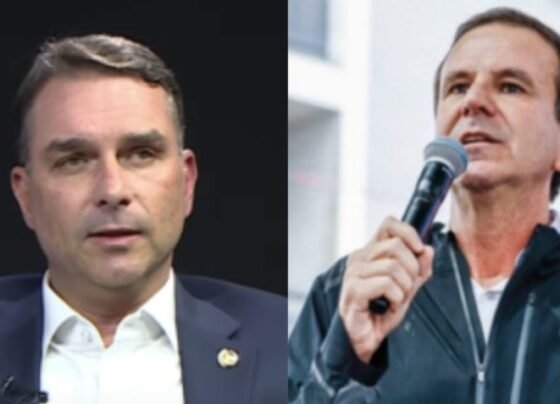 Flávio Bolsonaro e Eduardo Paes