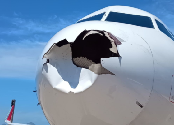 A aeronave pousou no Aeroporto do Galeão, Rio de Janeiro