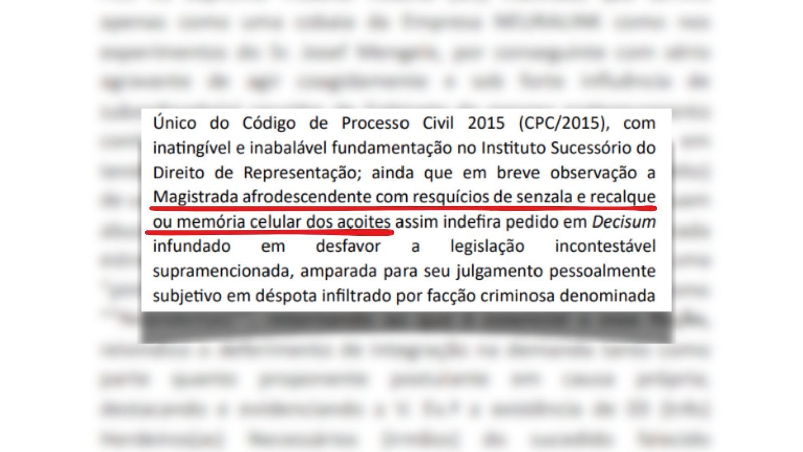 Advogado escreve que juíza tem “resquícios de senzala“ em processo no RJ